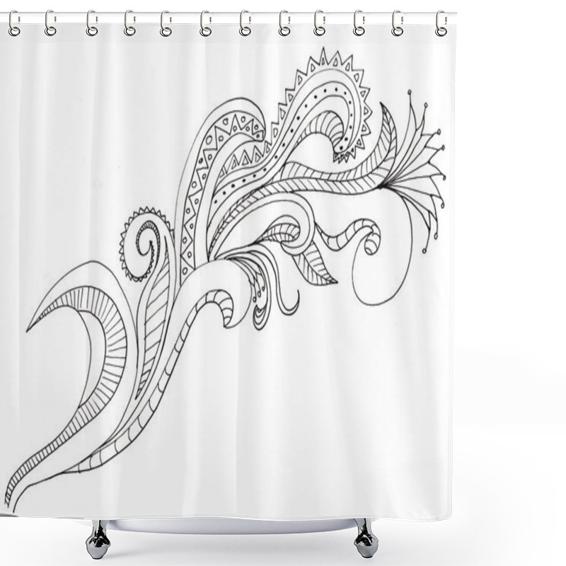 Personality  Hand Drawn Paisleys Shower Curtains