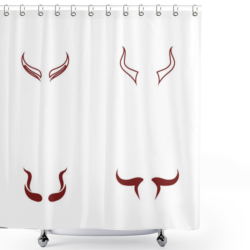 Personality  Devil Horn Vector Icon Shower Curtains