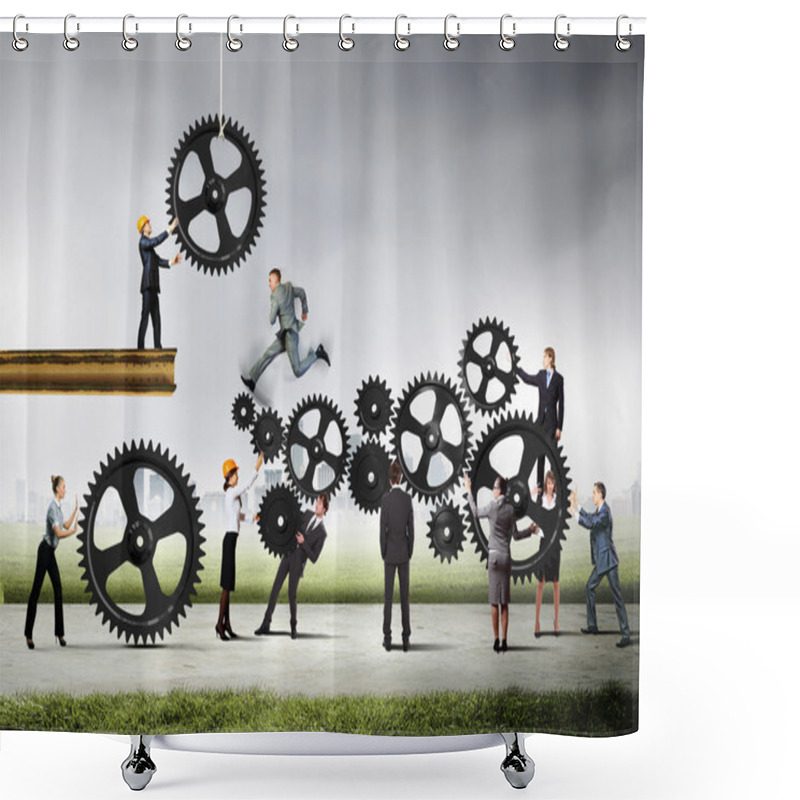 Personality  Teamwork Concept Shower Curtains