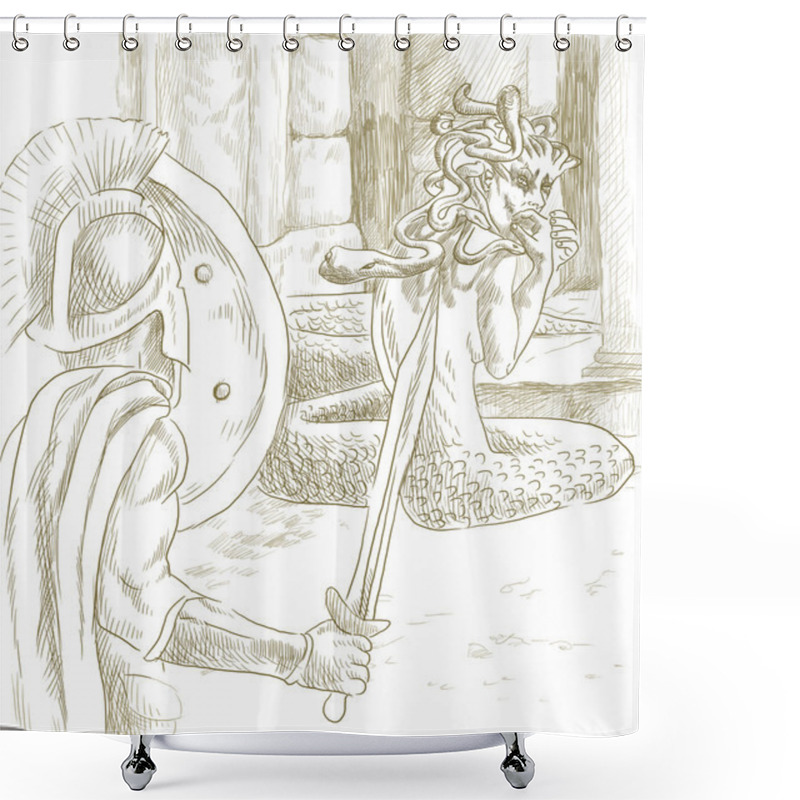 Personality  Perseus And Medusa Shower Curtains