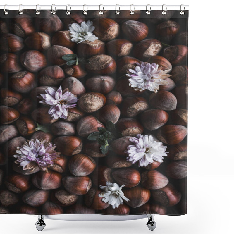 Personality  A Harmonious Still Life Featuring Dried Flowers And Hazelnuts Arranged Together, Showcasing Warm Earthy Tones And Natural Textures For An Autumn-inspired Composition Shower Curtains