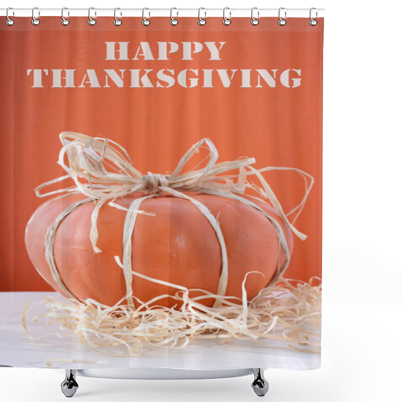 Personality  Modern Decorated Pumpkin Centerpiece Shower Curtains