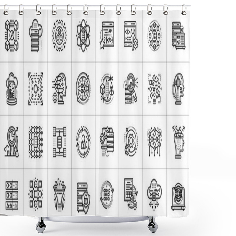 Personality  Outline Icon Set Of Data Science Technology And Machine Learning Shower Curtains