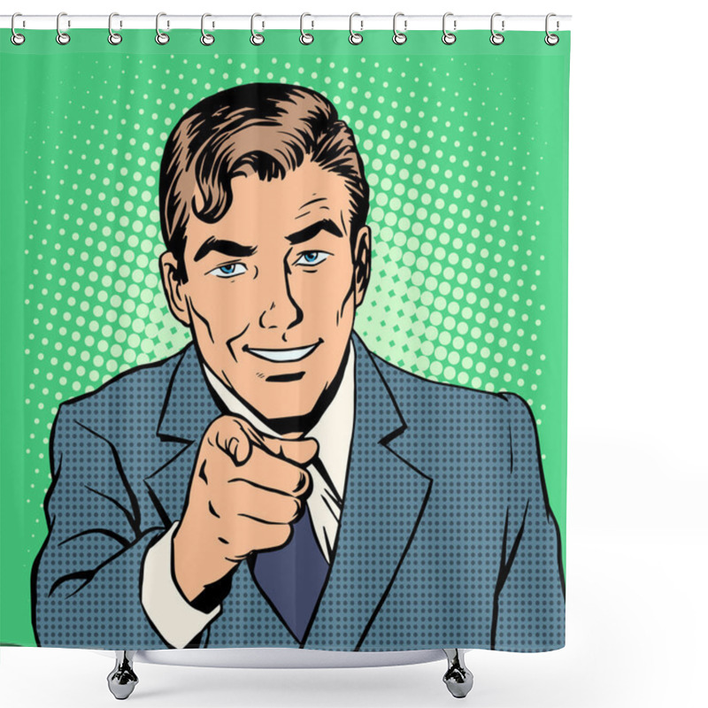 Personality  Man Pointing Finger Shower Curtains