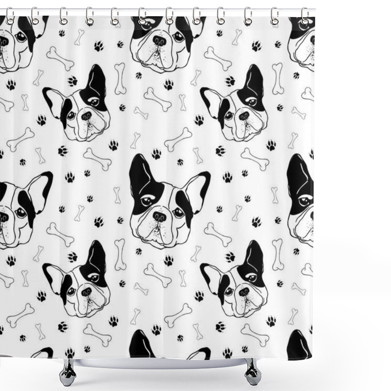 Personality  Vector Dog Pattern Shower Curtains