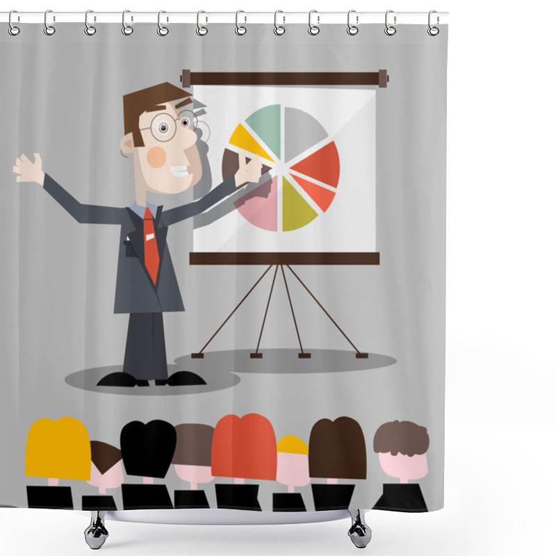 Personality  Businessman Presentation Shower Curtains