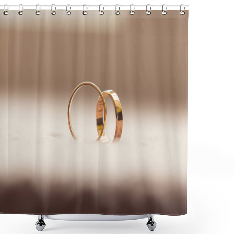 Personality  Two Wedding Rings. Love Concept Shower Curtains