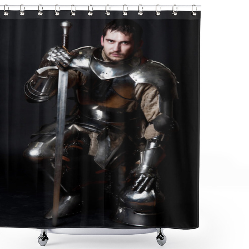 Personality  Great Knight Holding Sword Shower Curtains