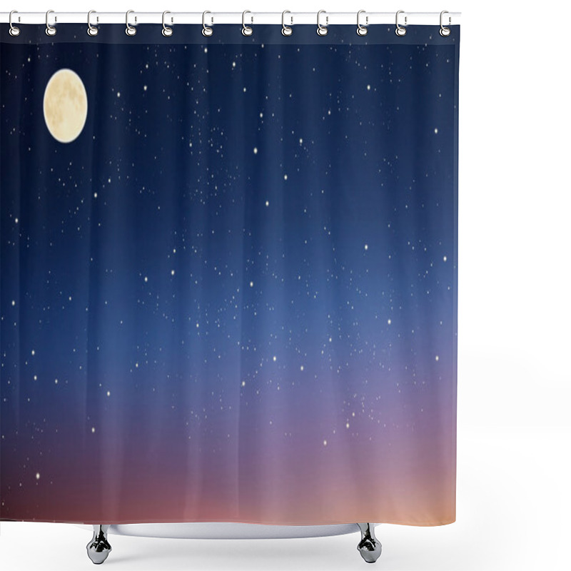 Personality  Night Sky With Moon And Stars. Shower Curtains