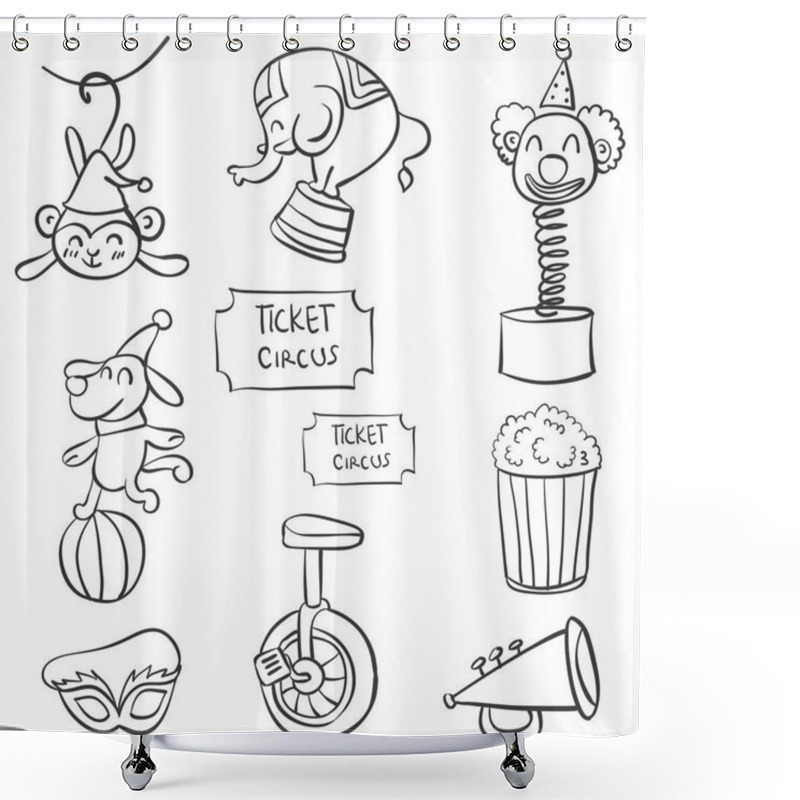 Personality  Design Element Circus Of Doodles Shower Curtains