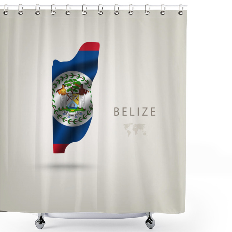 Personality  Flag Of BELIZE As A Country With A Shadow Shower Curtains