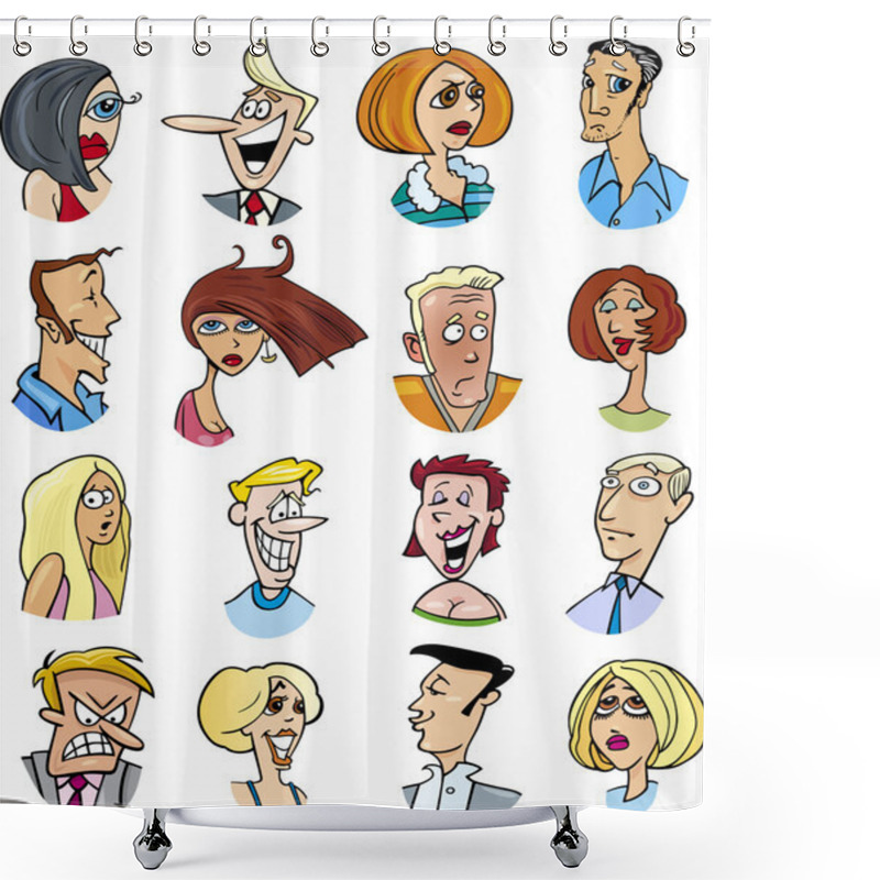 Personality  Cartoon Characters And Emotions Shower Curtains