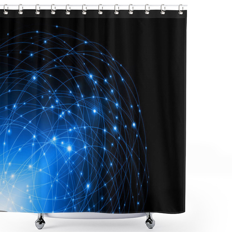 Personality  Best Internet Concept Of Global Business.Technological Background. Rays Symbols Wi-Fi, Of The Internet, Television, Mobile And Satellite Communications Shower Curtains