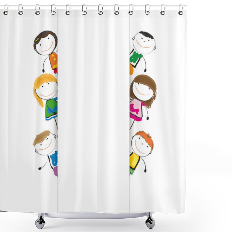 Personality  Banner Kids Shower Curtains