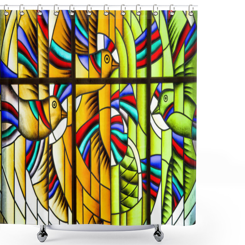 Personality  Abstract Stained Glass Window Shower Curtains