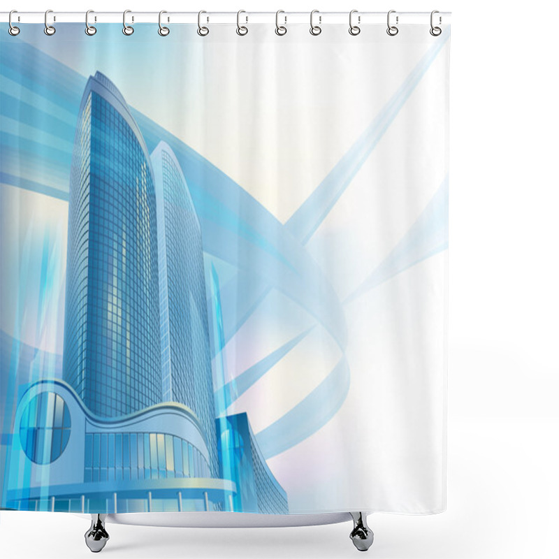 Personality  Business Background With Modern City Buildings Shower Curtains