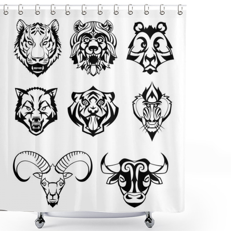 Personality  SET Heads Of Wild Animals And Their Victims Shower Curtains