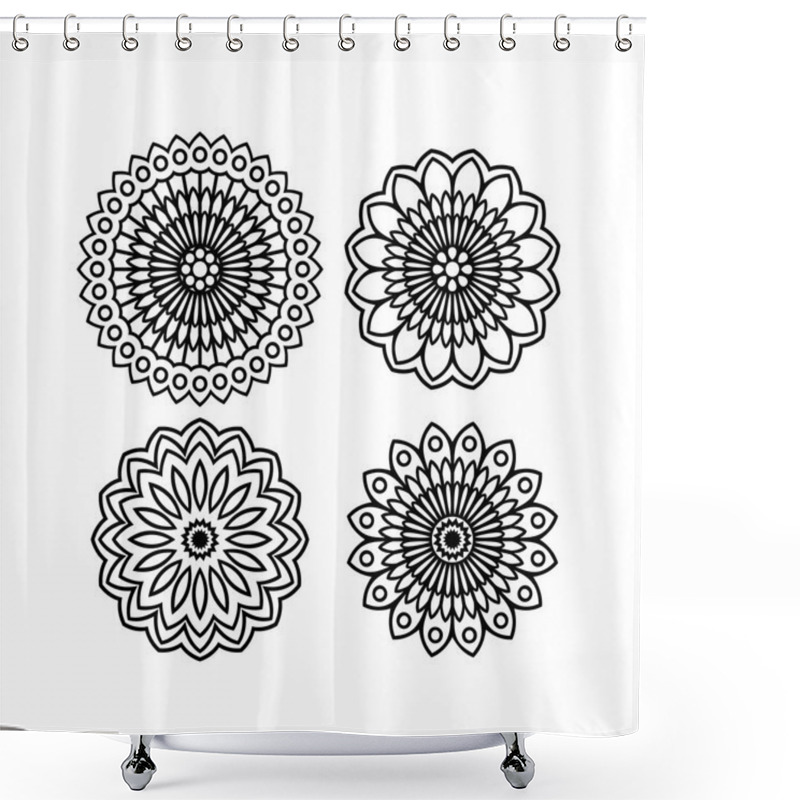 Personality  Abstract Flowers Design Elements Shower Curtains