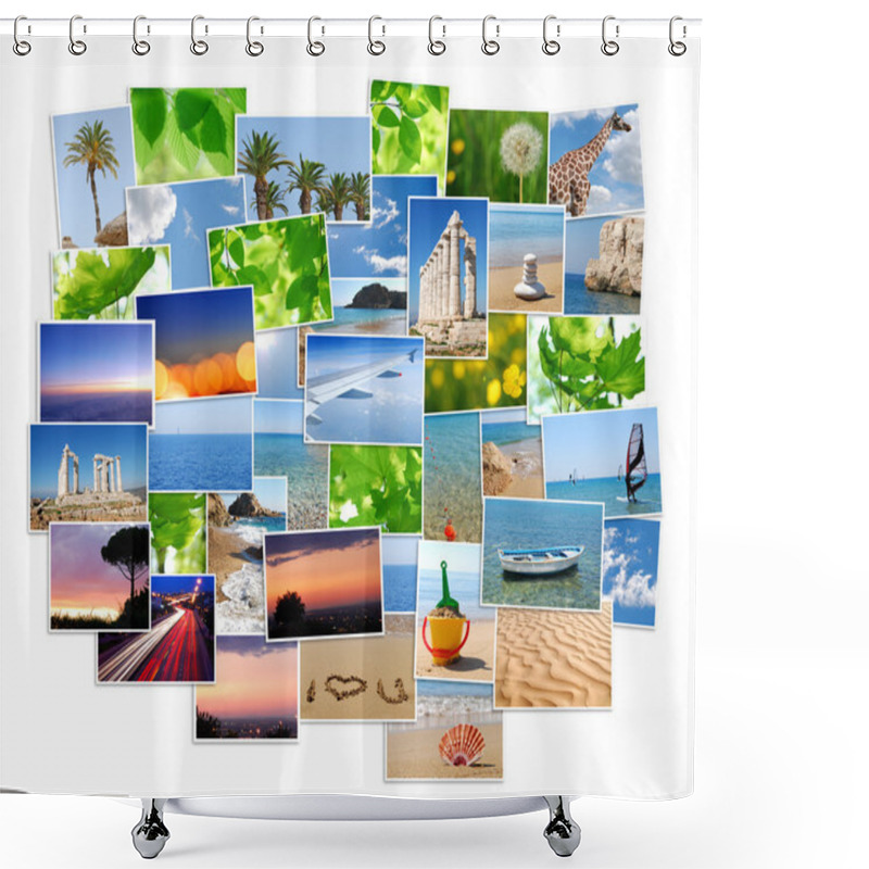 Personality  Pile Of Photos Shower Curtains