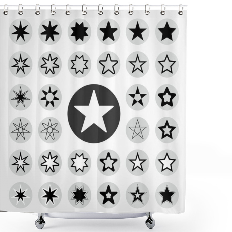 Personality  Star Vector Icon Set Shower Curtains