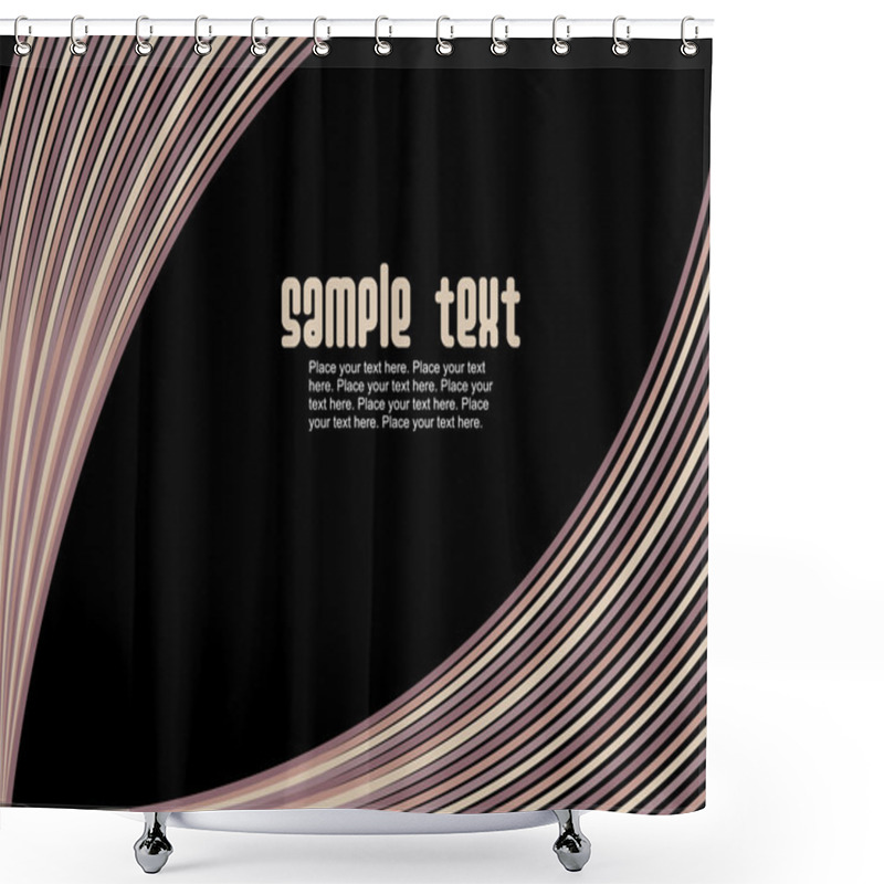 Personality  Black Background With Curve Lines Shower Curtains