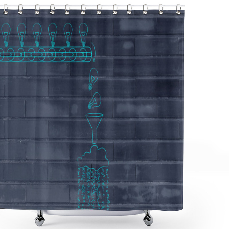 Personality  Machine Turning Knowledge (lightbulbs) Into Data Shower Curtains