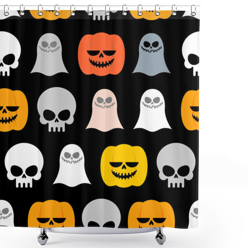 Personality  Seamless Pattern For Halloween. Background Of The Symbols Of The Shower Curtains