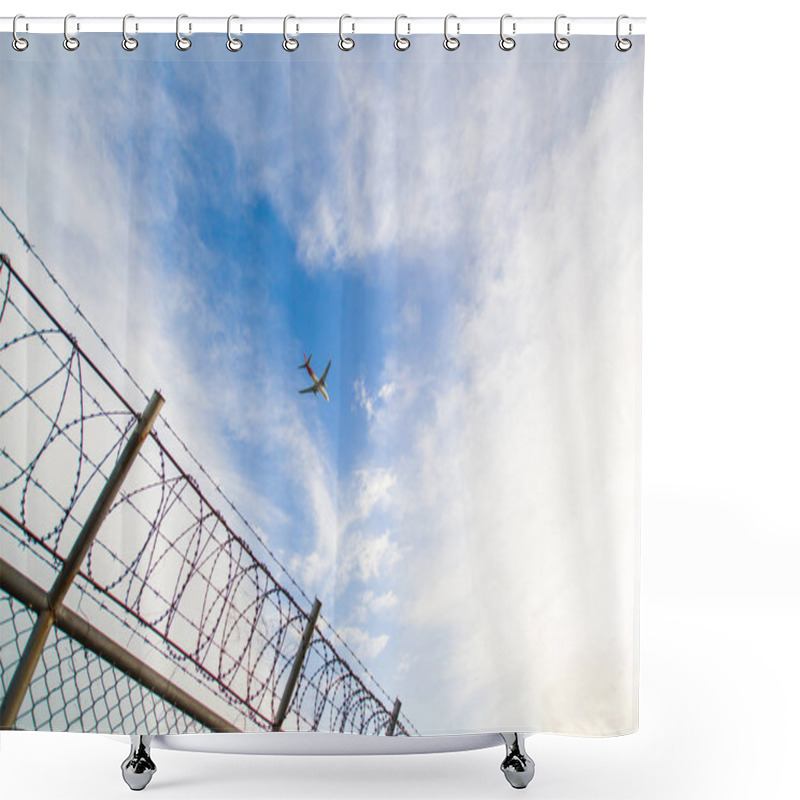 Personality  The Plane Is Flying Up Out Of The Airport International Phuket July 21, 2017 Shower Curtains