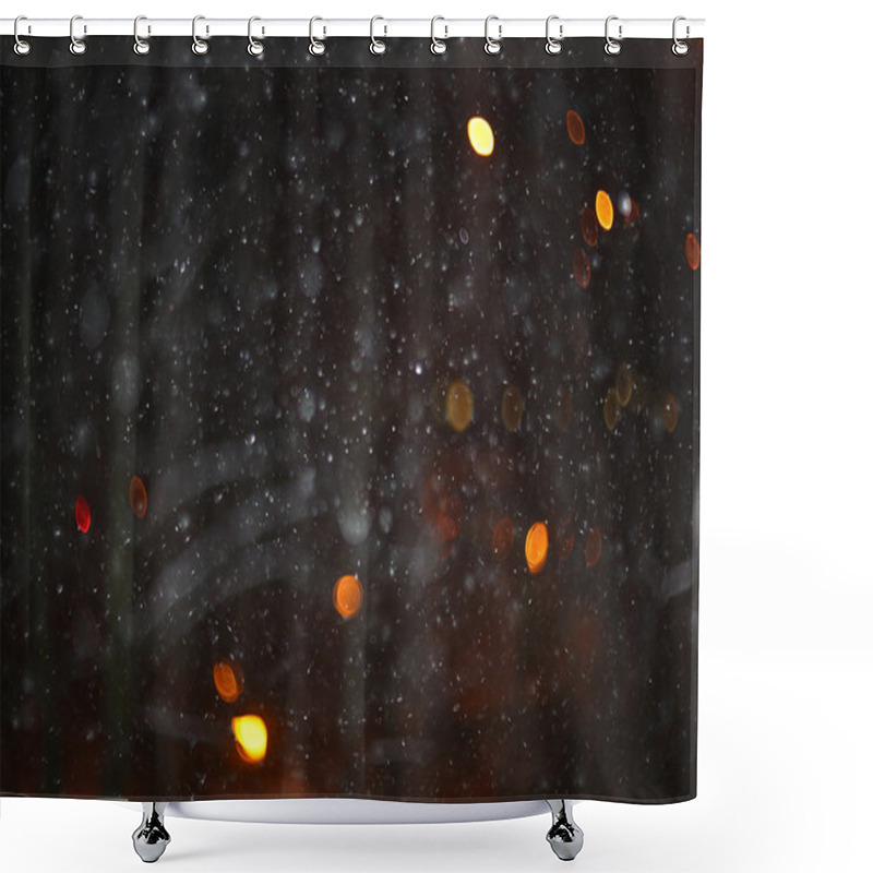 Personality  White  Mist  On Black Background Shower Curtains