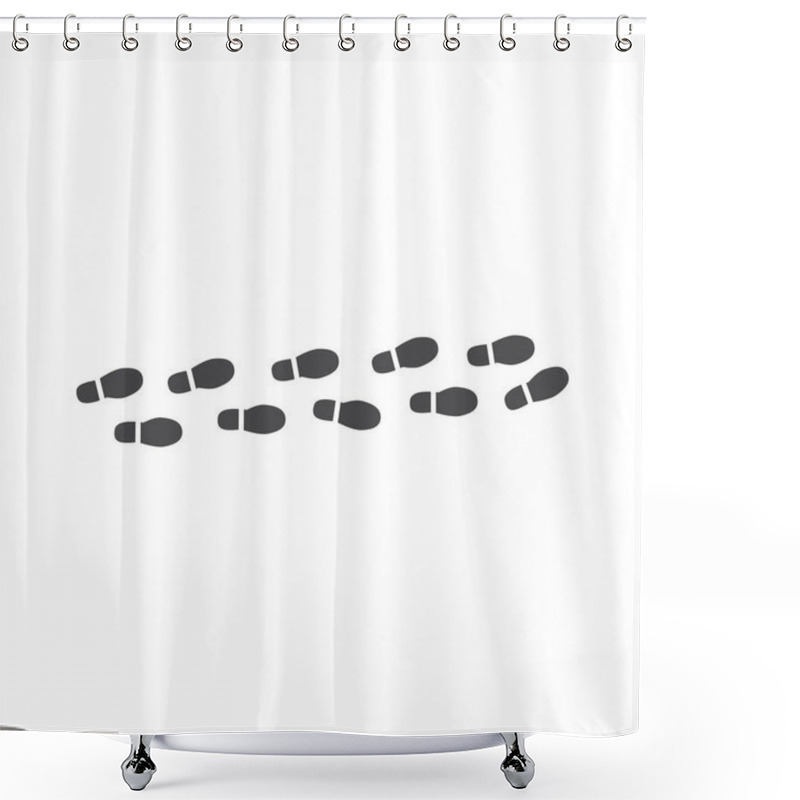 Personality  Vector Abstract Footwear Flat Footprint Black Icon Shower Curtains