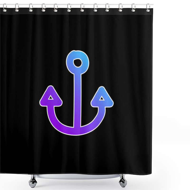 Personality  Anchor Hand Drawn Tool Blue Gradient Vector Icon Shower Curtains