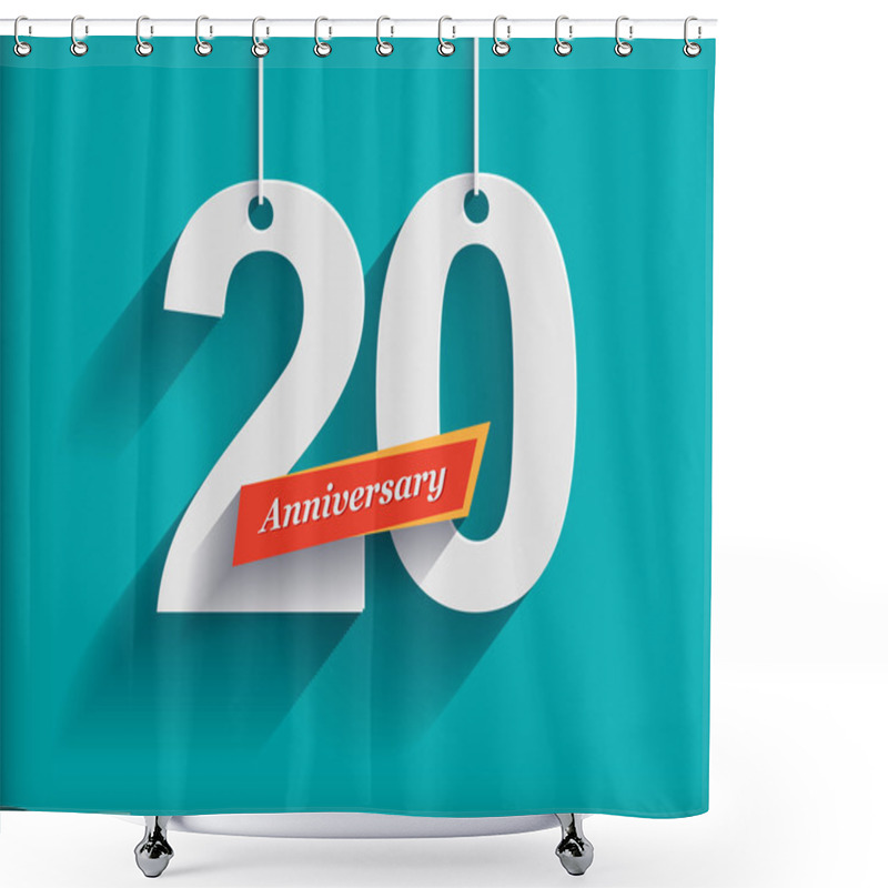 Personality  20 Anniversary Numbers With Ribbon Shower Curtains