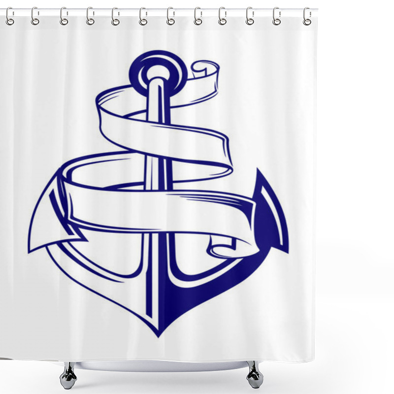 Personality  Anchor With Ribbon Shower Curtains