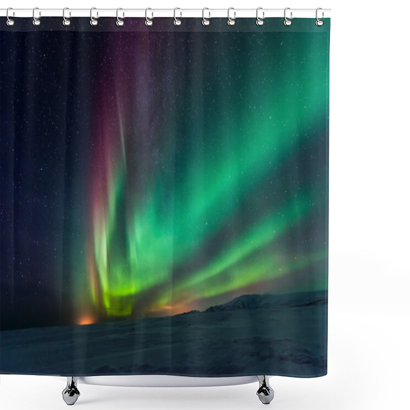 Personality  Northern Lights In Iceland Shower Curtains