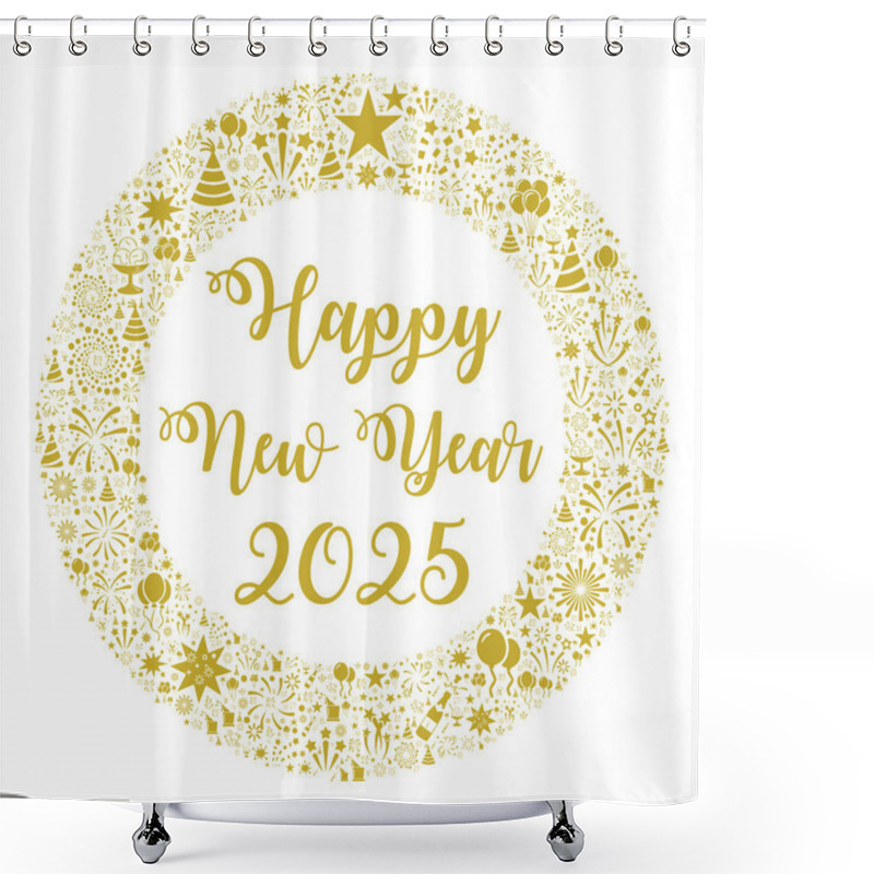 Personality  Happy New Year 2025 Symbol Shower Curtains