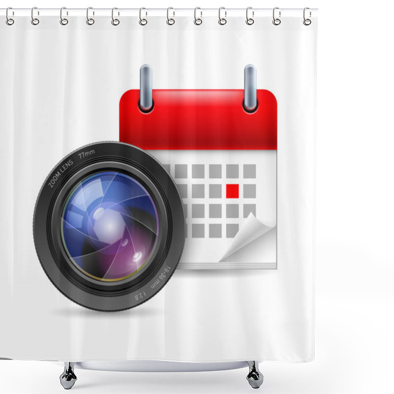 Personality  Camera Lens And Calendar Shower Curtains