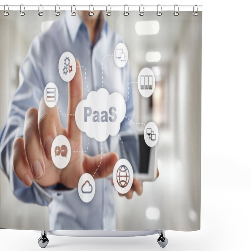 Personality  PaaS, Platform As A Service. Internet And Networking Concept. Shower Curtains