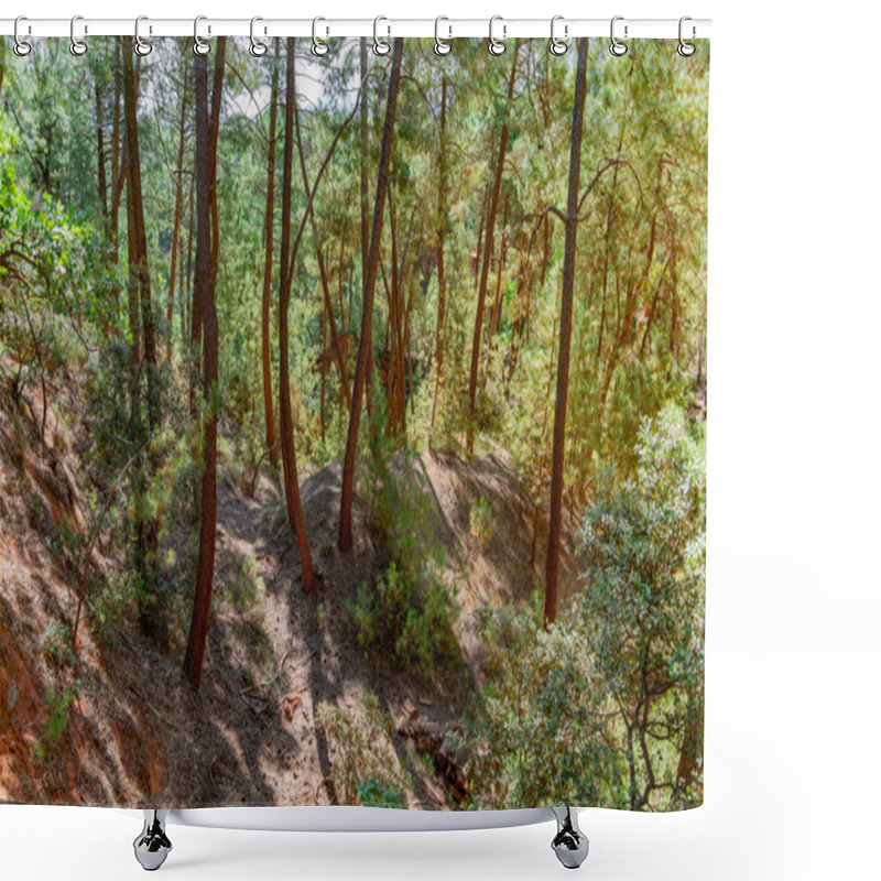 Personality  Impression Around The Ochre Path Near Roussillon, A Commune In The Vaucluse Department Of The Provence Region In Southern France Shower Curtains