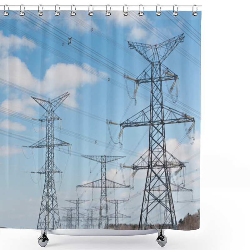 Personality  Electrical Transmission Towers (Electricity Pylons) Shower Curtains