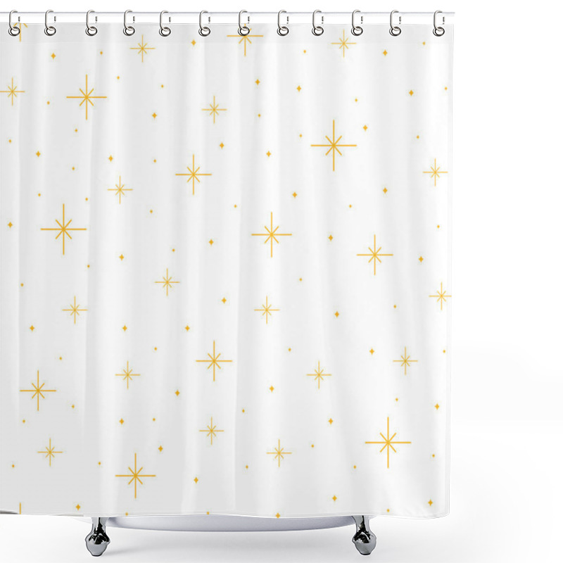 Personality  A Seamless Pattern Featuring Bright Yellow Stars On A Clean White Background. This Cheerful And Vibrant Design Adds A Touch Of Whimsy And Charm, Perfect For A Variety Of Creative Projects. Shower Curtains