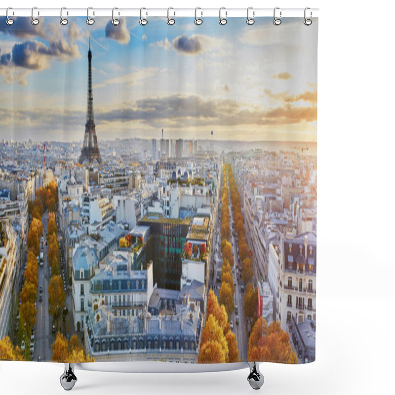 Personality  Aerial Panoramic Cityscape View Of Paris, France Shower Curtains