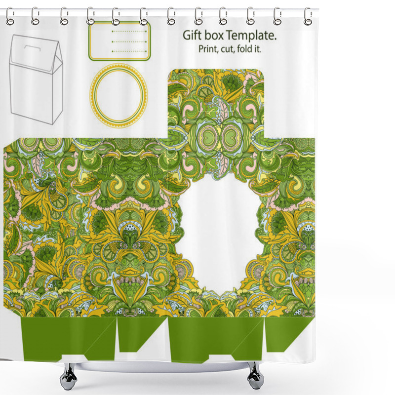 Personality  Gift Box Template Shower Curtains