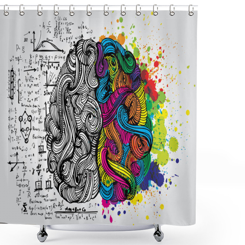 Personality  Creative Concept Of Human Brain Shower Curtains