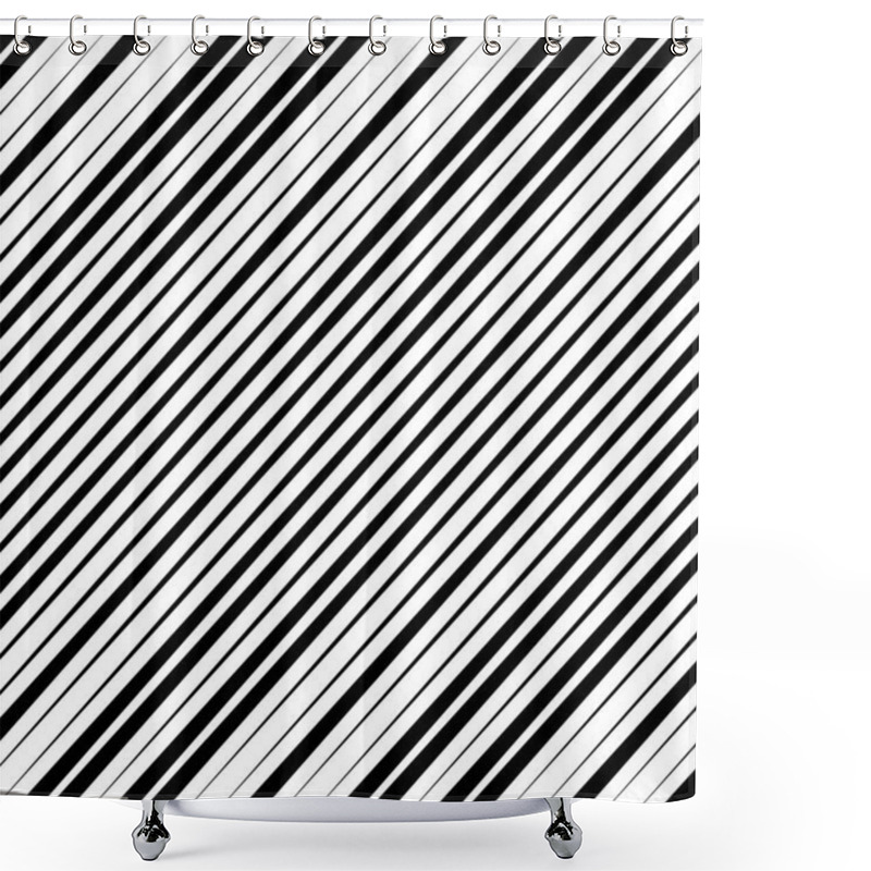 Personality  Oblique Black Vector Triangles. Abstract Background. Shower Curtains