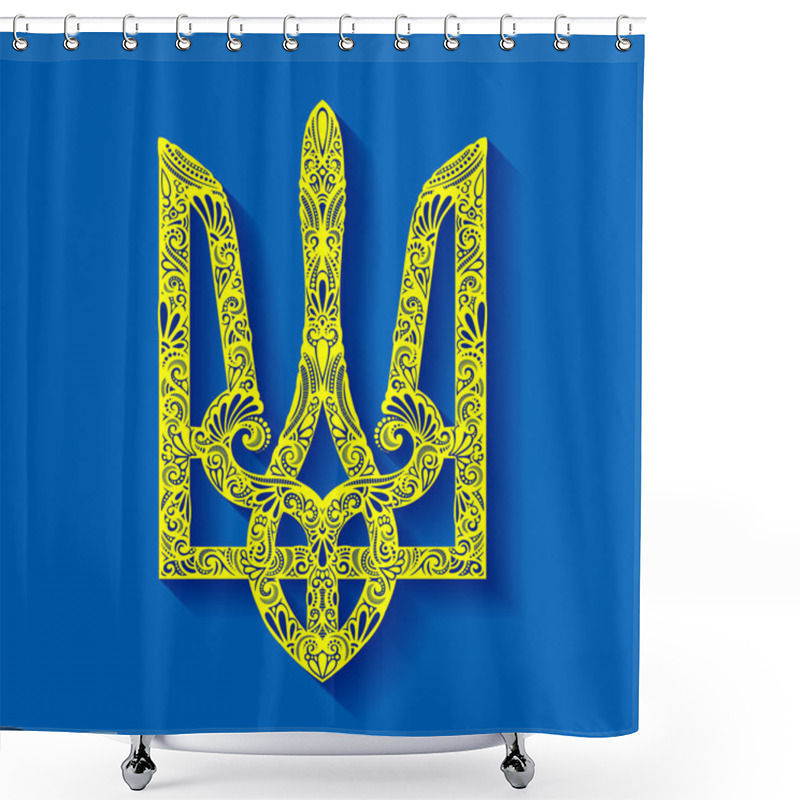 Personality  Vector Decorative Ukrainian Trident Shower Curtains