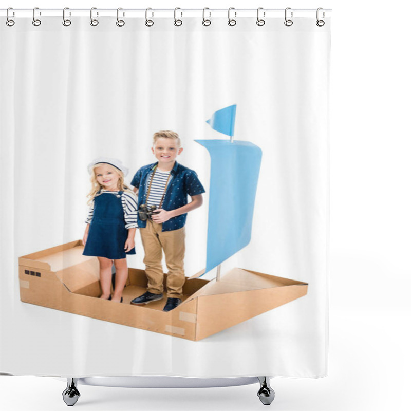 Personality  Kids With Toy Ship Shower Curtains