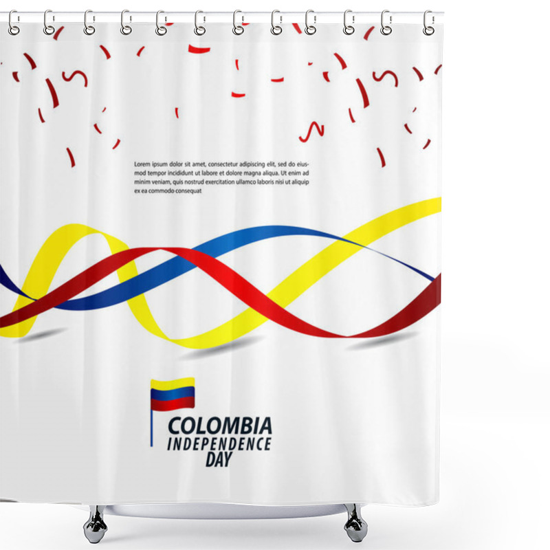 Personality  Colombia Independence Day Celebration Vector Template Design Illustration Shower Curtains