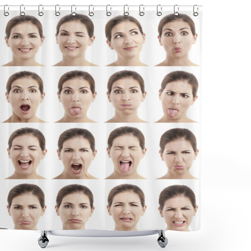 Personality  Multiple Faces Expressions Shower Curtains