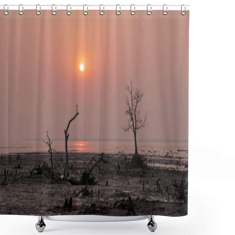 Personality  Sunset At Kotka Sea Beach.this Photo Was Taken From Sundarbans National Park,Bangladesh. Shower Curtains