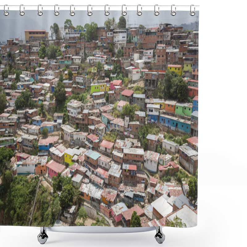 Personality  Slum District Of Caracas With Small Wooden Coloured Houses Shower Curtains